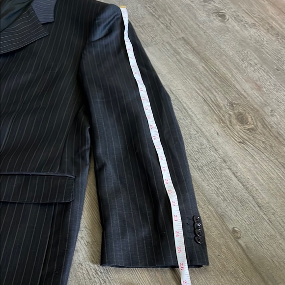 Ermenegildo Zegna Men's Black tan Pinstripe wool Blazer 44R - Picture 2 of 9